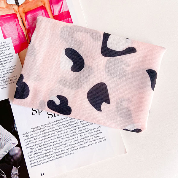 مینی اسکارف پلنگی صورتی